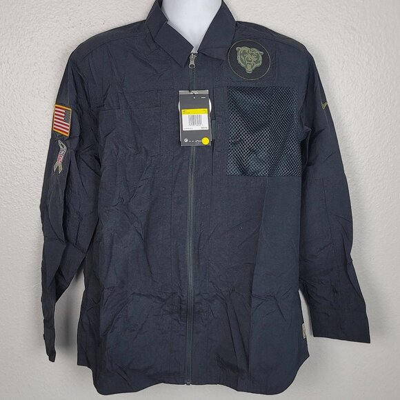 Chicago Bears NFL Football Salute To Service Full Zip-Up Jacket Mens Small - Picture 1 of 10